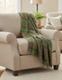 John Hanly Green Check Lambswool Throw Blanket