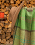 John Hanly Green Check Lambswool Throw Blanket