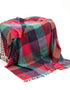 Lambswool Throw Bright Pink, Purple and Teal Block Check