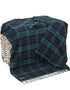 John Hanly Lambswool Tartan Navy/Green Mix Blanket