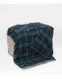 John Hanly Lambswool Tartan Navy/Green Mix Blanket