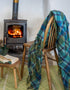 John Hanly Green Lambswool Blanket
