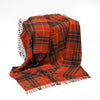 Lambswool Throw Orange Tartan Mix