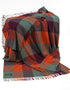 John Hanly Lambswool Throw Orange Maroon Sea Green Block