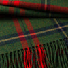 John Hanly Lambswool Throw | Green Red Navy Blue Check