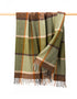John Hanly Lambswool Throw | Green Brown Orange Check