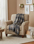 John Hanly Lambswool Throw Grey Beige Check