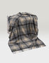 John Hanly Grey Beige Check Lambswool Throw | Irish Wool Blanket