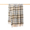 John Hanly Lambswool Throw | Blue Cream Brown Denim Check
