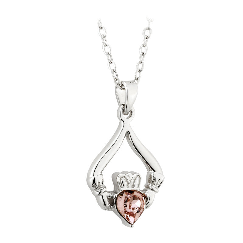 Birthstone Claddagh Necklace - 12 Months