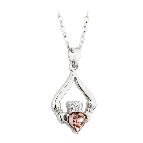Birthstone Claddagh Necklace - 12 Months