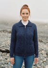 Aran Full Zip Cardigan | Denim Marl