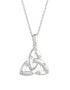 14K White Gold Flush Set Diamond Trinity Knot Necklace