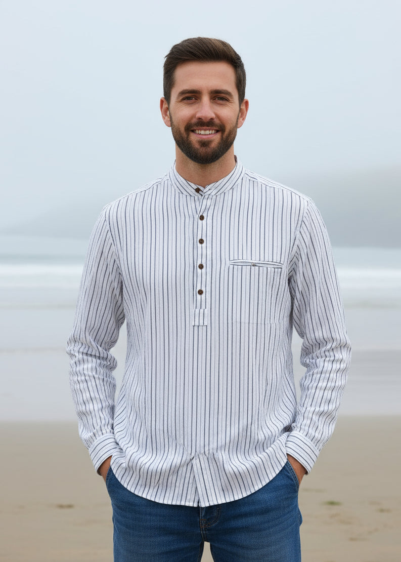 Lee Valley Grandfather Shirt | Black Stripe