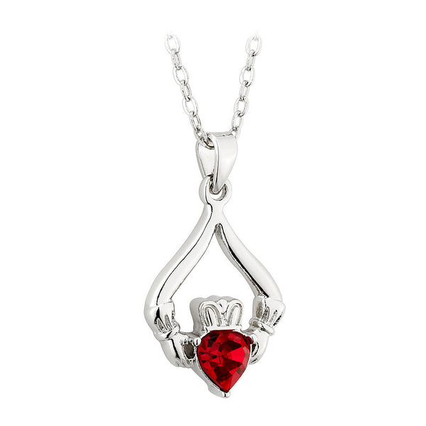 Birthstone Claddagh Necklace - 12 Months