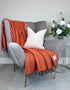 McNutt of Donegal Tangerine Tweed Throw | Pure Irish Wool Blanket