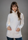 Aran Claddagh Zip Cardigan | Natural