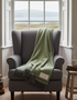 Foxford Lambswool Throw | Eoghan - Leaf Charcoal