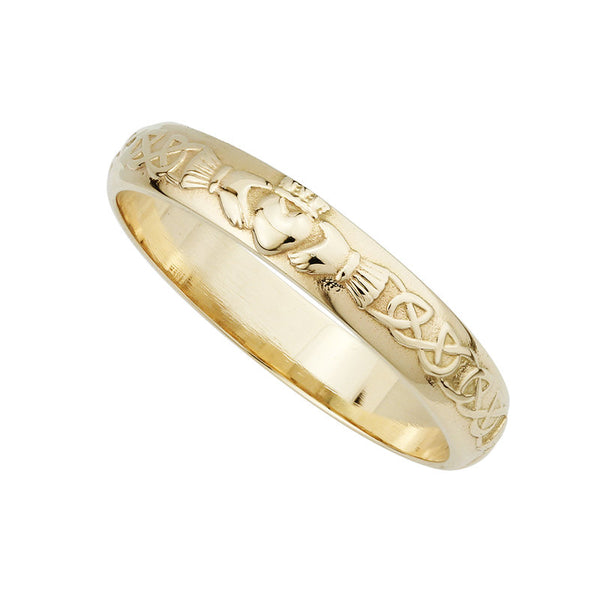 14K Narrow Claddagh Wedding Band