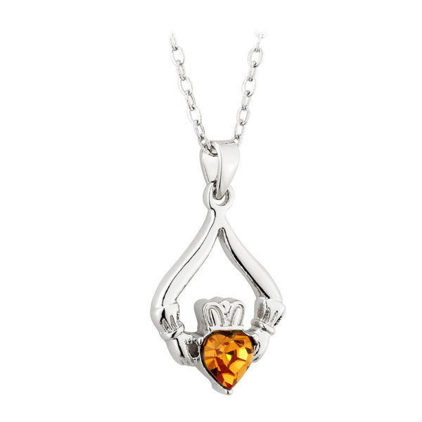 Birthstone Claddagh Necklace - 12 Months