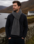 Fisherman Donegal Fleck Wool Scarf | Grey Marl