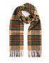 John Hanly Merino Scarf | Green Brown Charcoal Camel Check