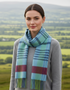Écharpe en laine cachemire irlandaise | Carreaux gris, bleu et bordeaux