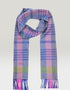 Irish Cashmere Wool Scarf Blue Pink Green Check