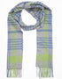 Irish Cashmere Wool Scarf | Grey Green Blue Check - Clearance