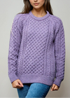 Ladies Slim-Fit Aran Sweater | Lavender