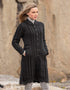 Aran Crafts Scallop Edge Coat | Charcoal Grey Merino Wool