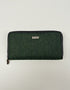 Portefeuille en tweed Mucros | Chevrons verts