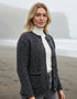 Ladies Donegal Wool Cardigan | Charcoal