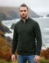 Fisherman Rib 1/2 Zip Merino Sweater | Army Green - Clearance
