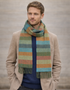 Foxford Lambswool Scarf | Leaf Multi Stripe