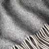 John Hanly Oversized Cashmere Throw - Grey Herringbone