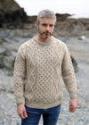 Aran Wool Sweater | Flecked Oatmeal