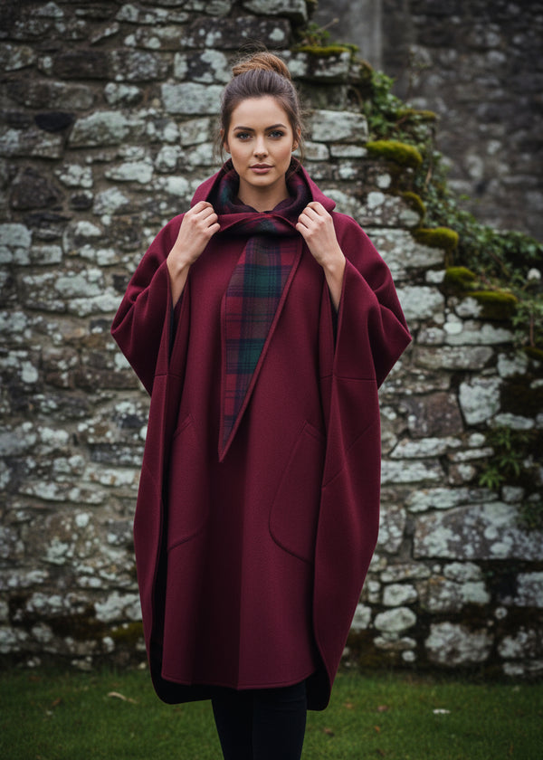 Jimmy Hourihan Claret Wool Walking Cape