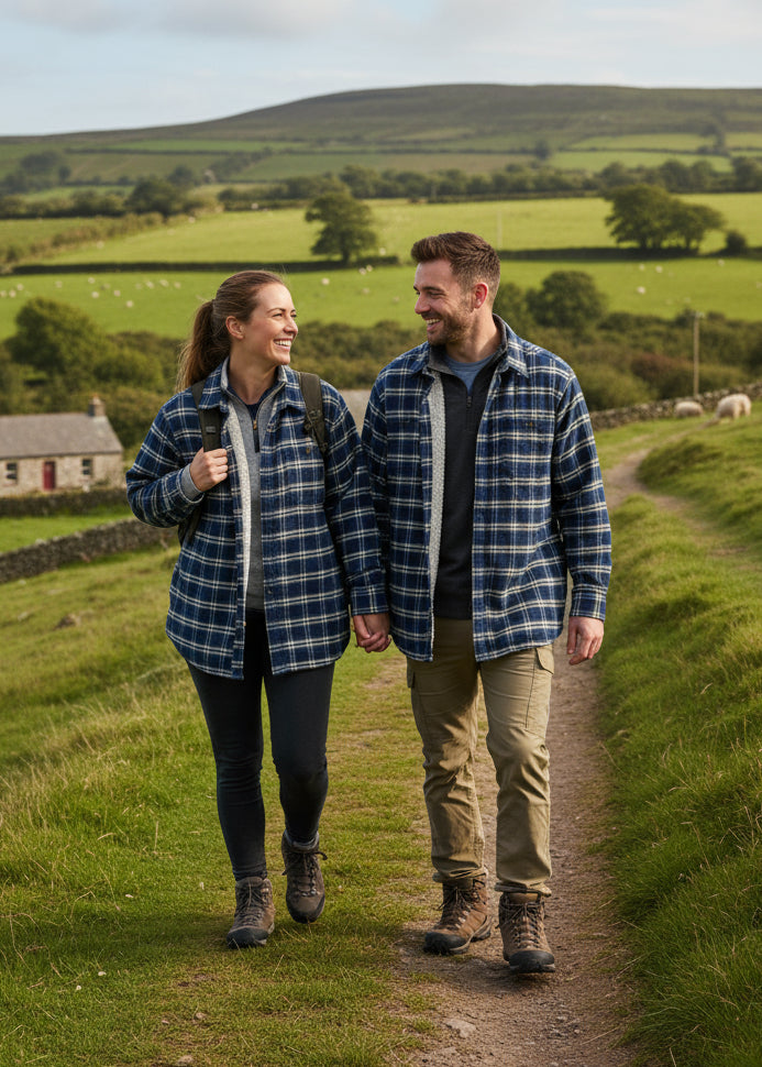 Lee Valley Fleece Lined Shirt | Navy Green Check