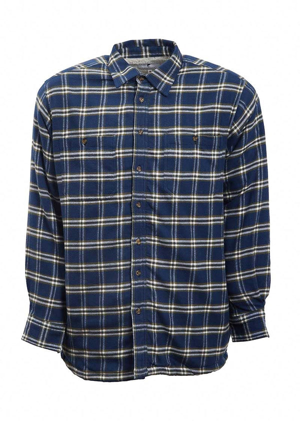 Lee Valley Fleece Lined Shirt | Navy Green Check