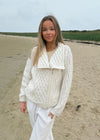Aran Bikers Claddagh Side Zip Cardigan | Natural