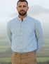 Grandfather Shirt | Green Stripes