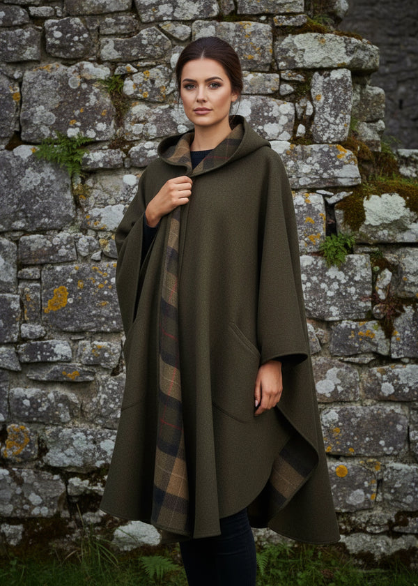 Jimmy Hourihan Moss Green Wool Walking Cape