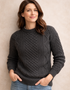 Unisex Pure Wool Aran Sweater | Traditional Irish Knitwear | Charcoal