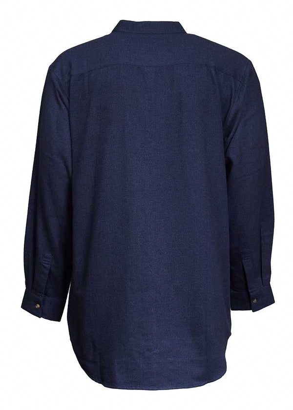 Lee Valley Grandfather Shirt | Navy Melange Twill