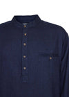 Lee Valley Grandfather Shirt | Navy Melange Twill