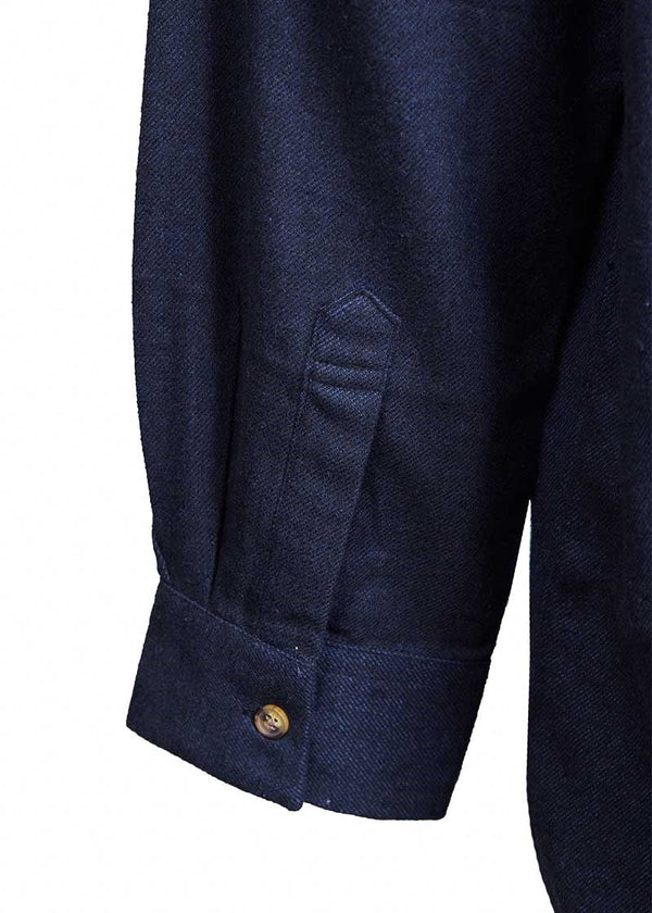 Lee Valley Grandfather Shirt | Navy Melange Twill