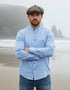 Lee Valley Linen Grandfather Shirt | Melange Sky Blue