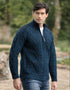Aran Crafts Men's Sherwood Full Zip Merino Wool Sweater | Made in Ireland
