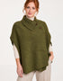 Aran Woollen Mills 100% Pure New Wool Poncho Cape | Green - Clearance